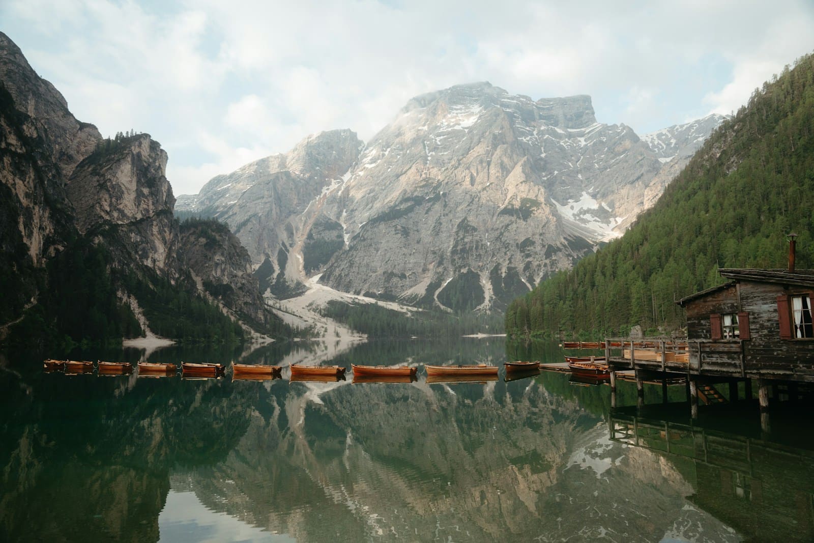 A mountain lake in the Dolomites